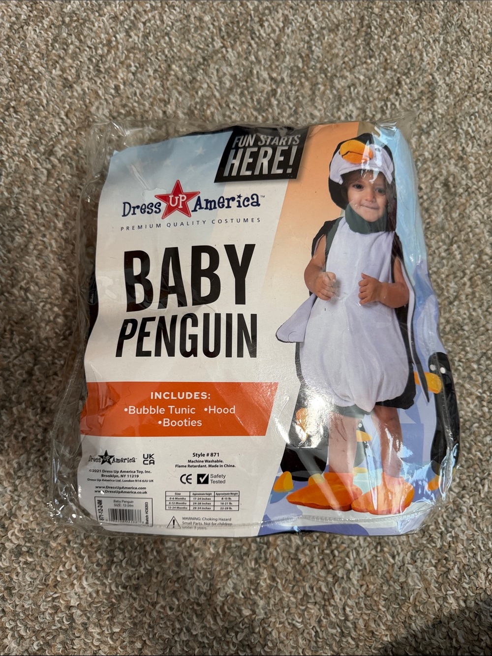 Baby Penguin Costume - Black, White & Orange